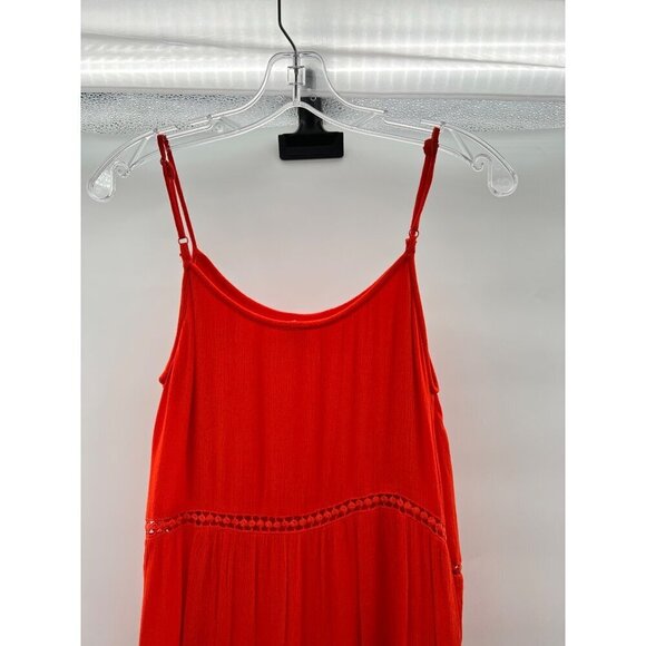 Old Navy Women's Spaghetti Strap Shift Dress Orange Size Small Side Zip - Picture 6 of 9